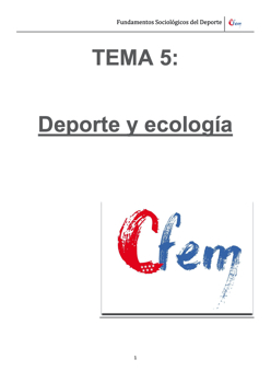 TEMA 5: DEPORTE Y ECOLOGÍA