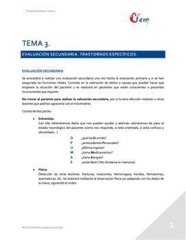 TEMA 3: EVALUACIÓN SECUNDARIA