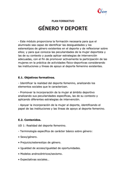 GÉNERO Y DEPORTE