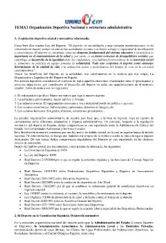 CFEM_TD2LOE_OrganizacionyLegislación_TEMA1 Organización Deportiva Nacional y estructura administrativa