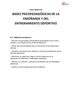 1- Plan formativo Bases psicopedagógicas de la Enseñanza