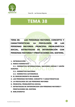 OPOSOCIAL 38 - LAS PERSONAS MAYORES (ESQUEMA)