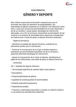 GÉNERO Y DEPORTE 2026