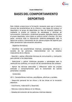 BASES DEL COMPORTAMIENTO DEPORTIVO 2026
