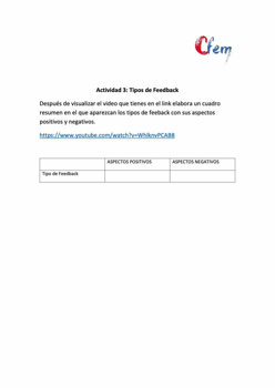 Actividad Tema 3. Tipos de Feedback