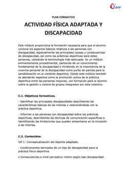 ACTIVIDAD FÍSICA ADAPTADA Y DISCAPACIDAD