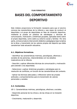 BASES DEL COMPORTAMIENTO DEPORTIVO