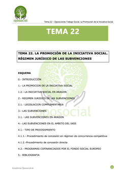 OPOSOCIAL - TEMA 22 - RESUMEN