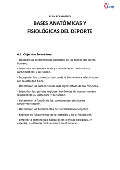 BASES ANATÓMICAS Y FISIOLÓGICAS DEL DEPORTE I