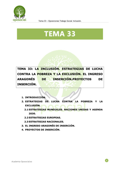 OPOSOCIAL - TEMA 33 ESQUEMA