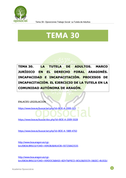 OPOSOCIAL - TEMA 30 - ENLACES LEGISLACIÓN