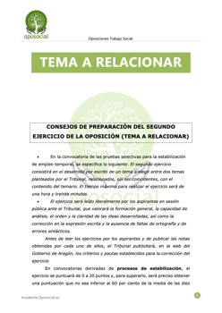 OPOSOCIAL 18 - Consejos tema a relacionar