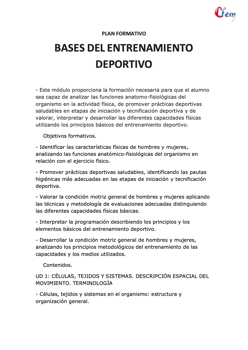 BASES DEL ENTRENAMIENTO DEPORTIVO 2026