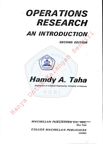 Operations Research An Introduction - Taha Hamdy A