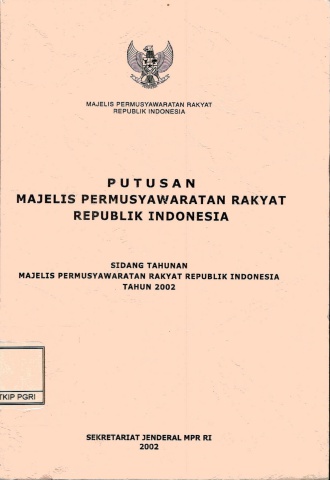 Putusan Majelis Permusyawaratan Rakyat Republik Indonesia-MPR-RI