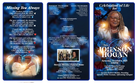 2025 - Mrs. Gale Johnson Hogan - Keepsake Program