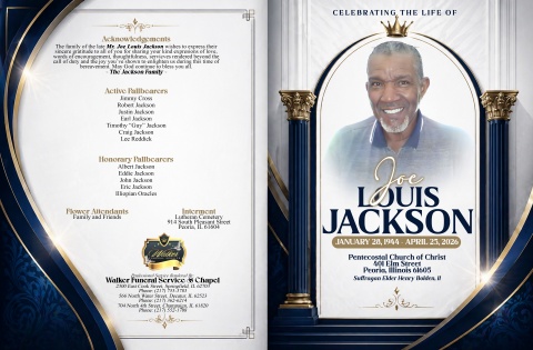 Mr. Joe Louis Jackson - Keepsake Program Booklet (11x17)
