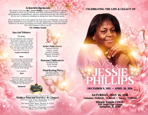 Mrs. Jessie Phillips - Keepsake Program (8.5x11)