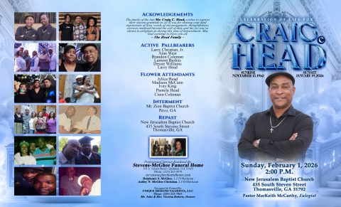Mr. Craig C. Head - Keepsake Program