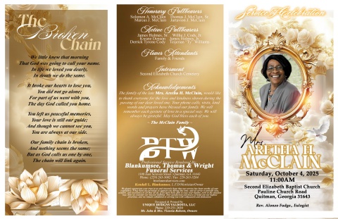 2025 - Mrs. Aretha H. McClain - Keepsake Program