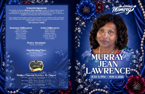 Murray Jean Lawrence - Keepsake Program