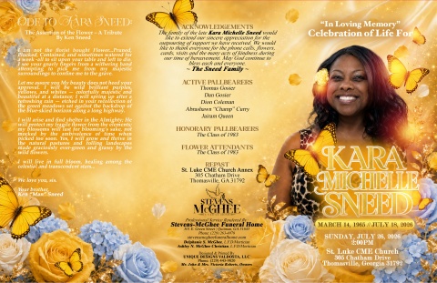 Kara Michelle Sneed - Keepsake Program (11x17)