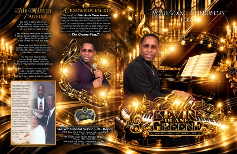 Elder Kevin Duane Greene - Keepsake Program (Bi-Fold - 11x17)