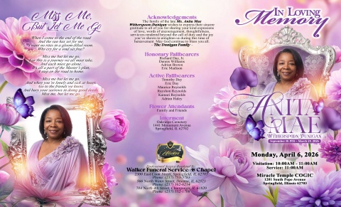MS. Anita Mae Witherspoon-Dunigan - Keepsake Program (8.5x14)