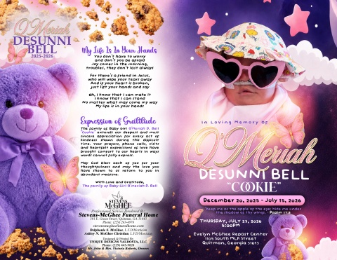 Q'Meriah Desunni Bell - Keepsake Program (8.5x11)