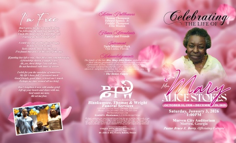 Mary Alice Stokes - Keepsake Program