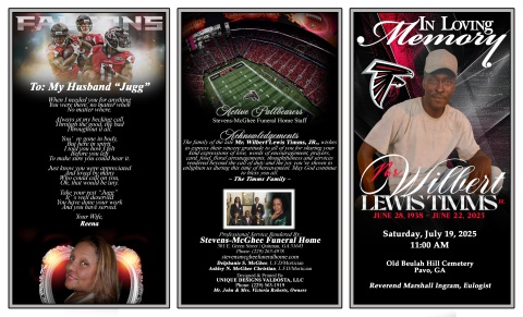 2025 - Mr. Wilbert Lewis Timms, Jr. - Keepsake Program