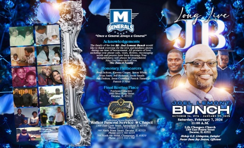Mr. Joel Lemont Bunch - Keepsake Program
