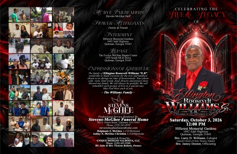 Ellington Roosevelt Williams - Keepsake Program (11x17)