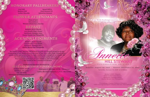 Sister Annette Hill Stewart - Keepsake Program