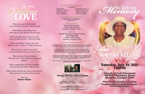 2025 - Deaconess Cora Lee (Waters) Neloms - Keepsake Program