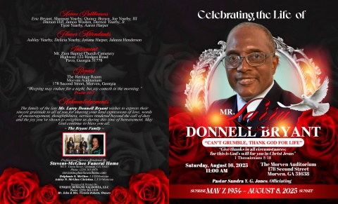 2025 - Mr. Larry Donnell Bryant - Keepsake Program