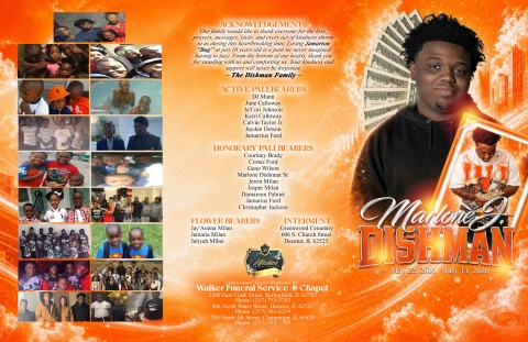 Marlone J. Dishman - Keepsake Program (11x17)