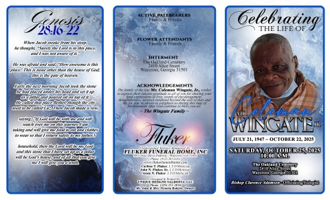 2025 - Mr. Coleman Wingate, Jr - Keepsake Program