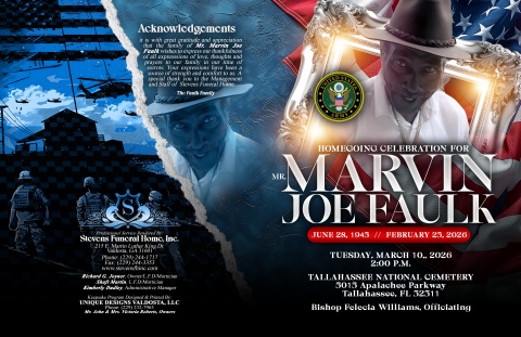 Mr. Marvin Joe Faulk - Keepsake Program