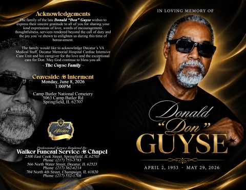 Donald (Don) Guyse - Keepsake Program (8.5x11)