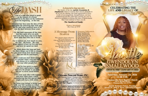 Apostle Gwendolyn Smallwood - Keepsake Program