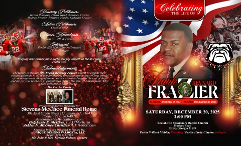Mr. Frank Reynard Frazier - Keepsake Program
