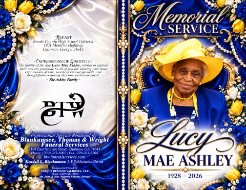 Lucy Mae Ashley - Keepsake Program (8.5x11)