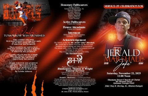 Mr. Jerald J. Marshall Sr. - Keepsake Program