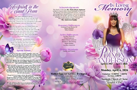 Ms. Paula Dixon Anderson - Keepsake Program