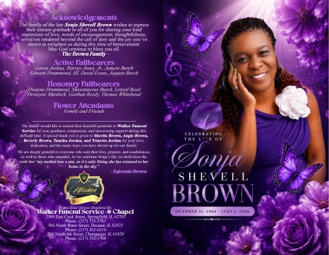Sonja S. Brown - Keepsake Program (8.5x11)
