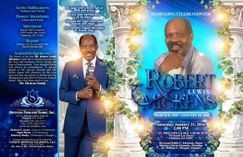 Robert Lewis Mickens - Keepsake Program