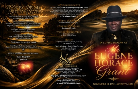 Mr. Eugene Horace Grant - Keepsake Program (11x17)