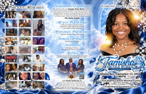 Tamisha Nicole Burks - Keepsake Program (11x17)
