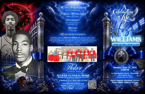 Mr. Hosie Lee Williams - Keepsake Program (11x17 - GateFold)